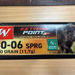 WINCHESTER CAL 30-06 EXTREME POINT COOPER  VENDU PAR 2 BOITES DE 20 BALLES FRAIS DE PORT OFFERT