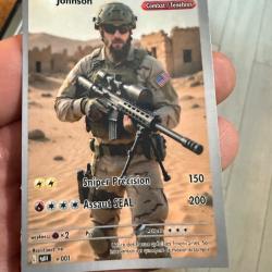 Carte rare War machine  &agrave; collectionner tirage que 1000 dans le monde navy seal Johnson