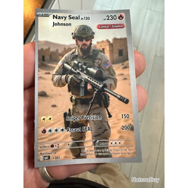 Carte rare War machine  � collectionner tirage que 1000 dans le monde navy seal Johnson