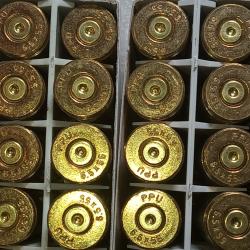 100 &eacute;tuis en 6,5x55 PPU tir&eacute;es 1 fois