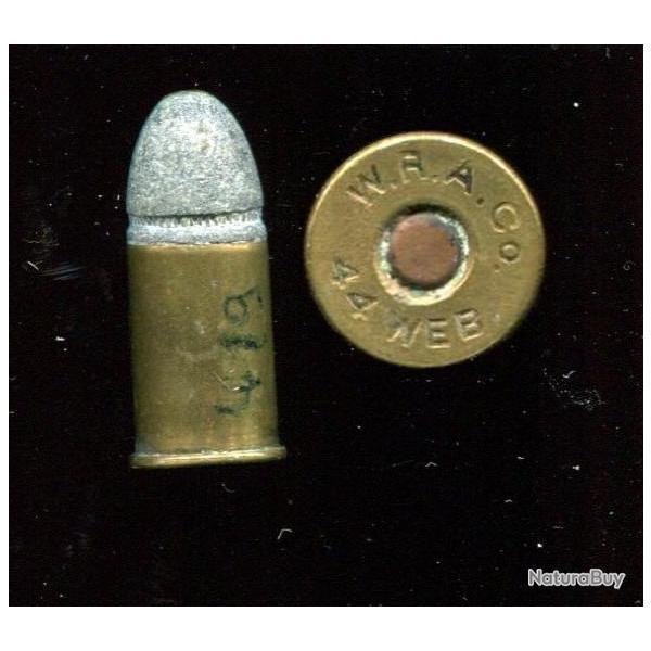.44 Webley  - marquage : WRACo 44 WEB - balle plomb - amorce cuivre - RARE