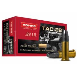 BALLES 22LR SUBSONIQUE 40GR X50 - NORMA
