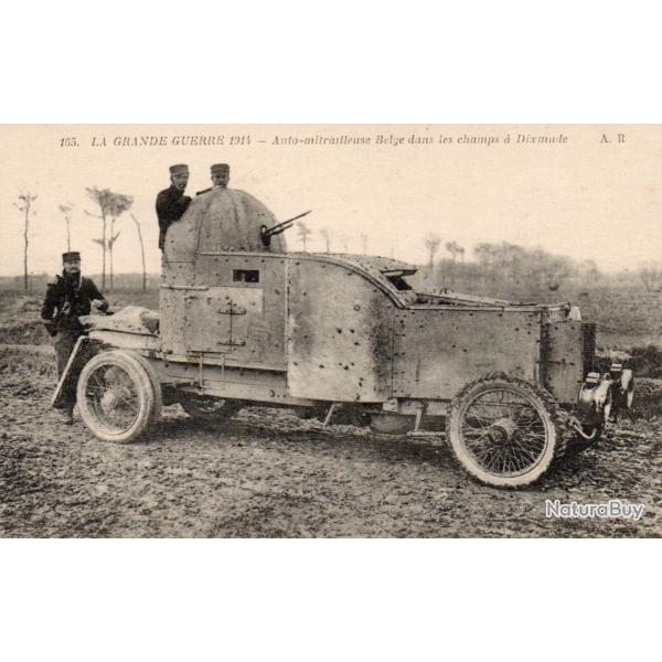 Carte Postale Ancienne - Auto-mitrailleuse Belge dans les champs � Dixmude -N�7762