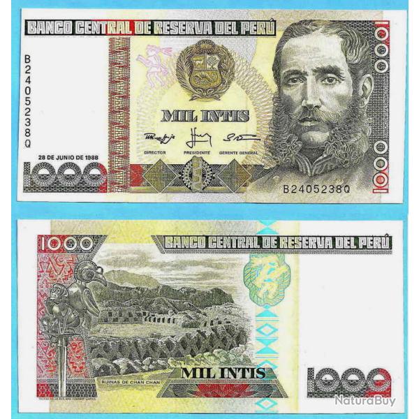 Perou 1000 Intis 1988 Neuf Amerique du Sud Billet