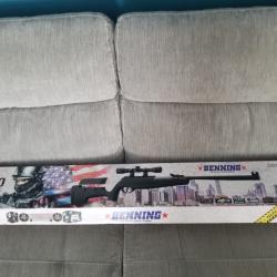 Carabine &agrave; air break barrel BENNING 19,9 joules Piston &agrave; ressort + lunette 4x32