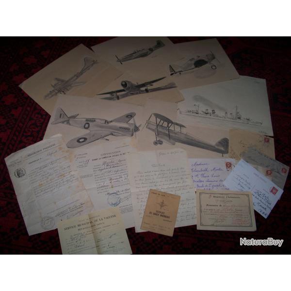 Lot de divers papiers et documents militaire...........