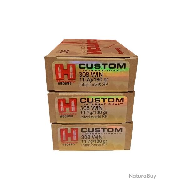 CARTOUCHES HORNADY CAL. 308 WIN LOT DE 3 BOITES