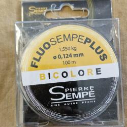 Nylon fluo bicolore jaune noir Pierre SEMPE 1,550kg 0,124mm 100m - HILMAR SUPER DESTOCK !!!
