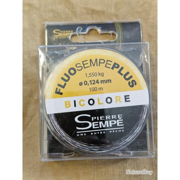 Nylon fluo bicolore jaune noir Pierre SEMPE 1,550kg 0,124mm 100m - HILMAR SUPER DESTOCK !!!