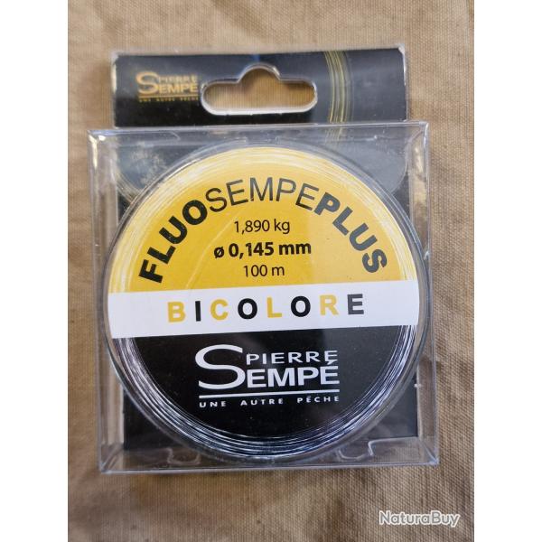 Nylon fluo bicolore jaune noir Pierre SEMPE 1,890kg 0,145mm 100m - HILMAR SUPER DESTOCK !!!