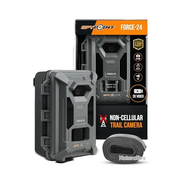 SPYPOINT FORCE-24 | Cam�ra de Chasse Non Cellulaire | Photos 24 MP | Vid�os 2K | D�clenchement 0,5s