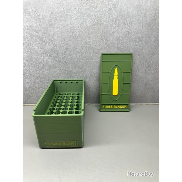 Bo�te de rangement 8.55x55 Blaser - Fait main - Vert