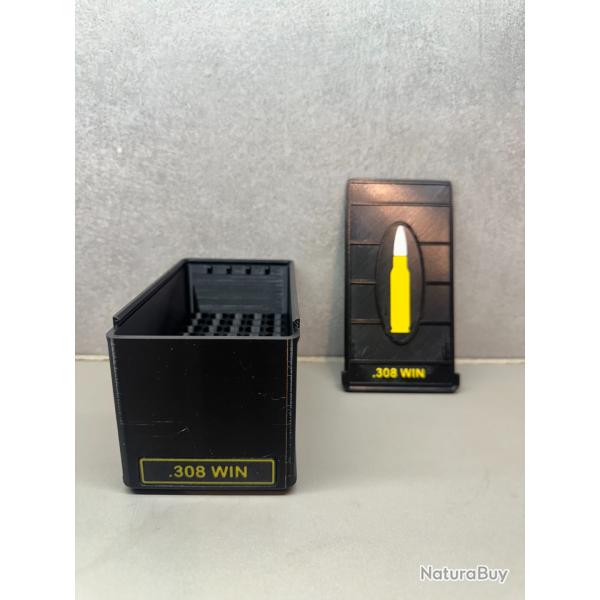 Bo�te de rangement .308 WIN - Fait main - Noir