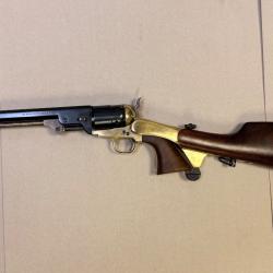 Revolver Flli Pietta 1851 calibre 44 poudre noire avec crosse d'&eacute;paule