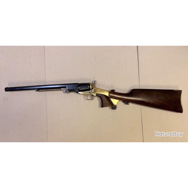 Revolver Flli Pietta 1851 calibre 44 poudre noire avec crosse d'�paule
