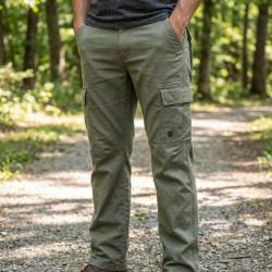 Pantalon Cargo en Toile Canvas 100% Coton Vert Tilleul 40