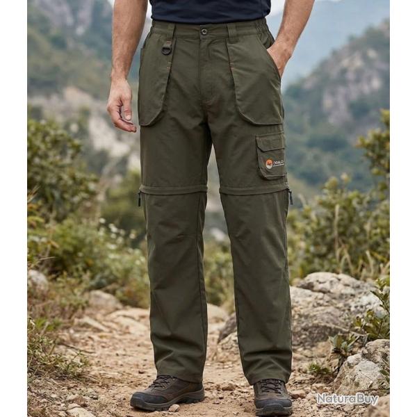 OGALO SE9011 -- Pantalon de randonn�e taupe : le 2-en-1 modulable 38