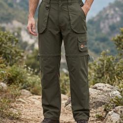 OGALO SE9011 -- Pantalon de randonn&eacute;e taupe : le 2-en-1 modulable 52