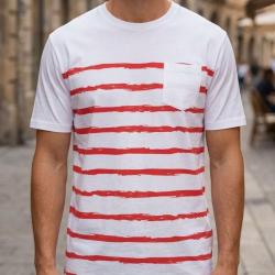 CHALLENGER A2109B Tee shirt &agrave; rayures en coton jersey pour un confort quotidien