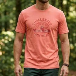 Tee shirt A2133B Challenger Le haut &agrave; manches courtes en coton jersey corail pour un look dynamique