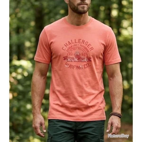 Tee shirt A2133B Challenger Le haut � manches courtes en coton jersey corail pour un look dynamique