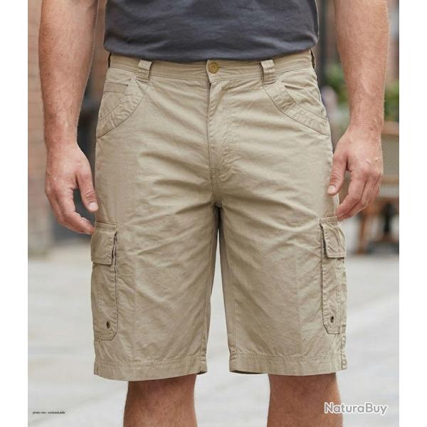 AXXANO AE1103S Bermuda uni en coton pour un look d �t� d�contract� et �l�gant