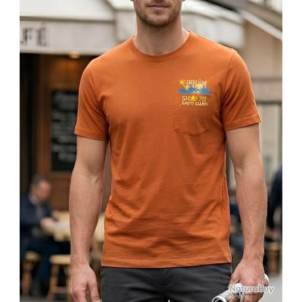 AXXANO AE1142O Tee shirt manches courtes avec poche poitrine pour un style casual