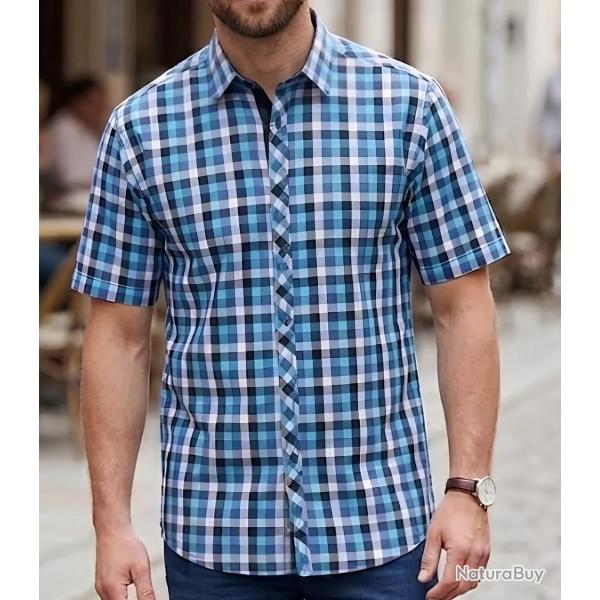 CHALLENGER B3141A - Chemise manches courtes pour homme : le confort d'un entretien facile au quotidi