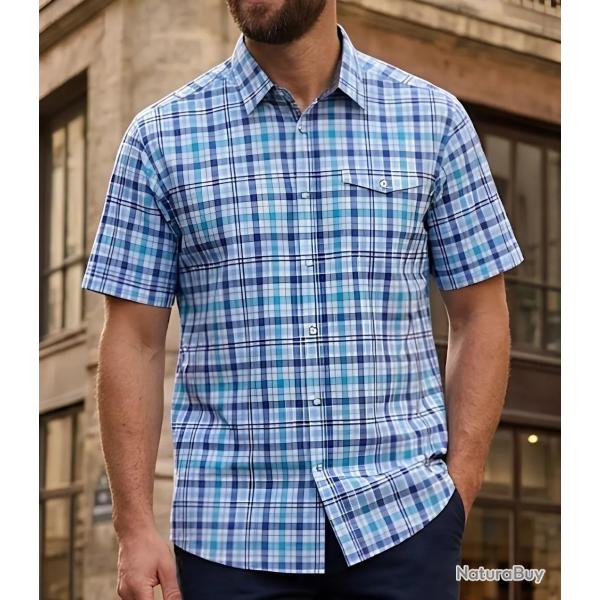 CHALLENGER CH4006 Chemise manches courtes : l'�l�gance du pur coton respirant 41/42