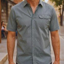 CHALLENGER CH4023 Chemise manches courtes : le confort du pur coton imprim&eacute; pour l'&eacute;t&eacute; 45/46