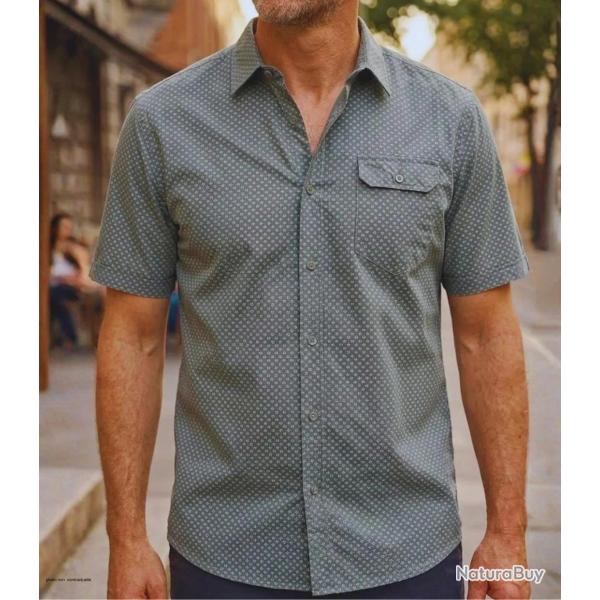 CHALLENGER CH4023 Chemise manches courtes : le confort du pur coton imprim� pour l'�t� 45/46
