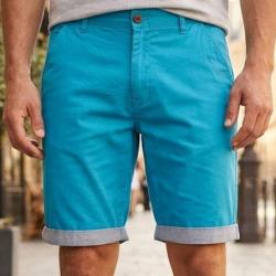 Bermuda uni avec revers CHALLENGER IBIZA1 le short 100 coton au style casual chic