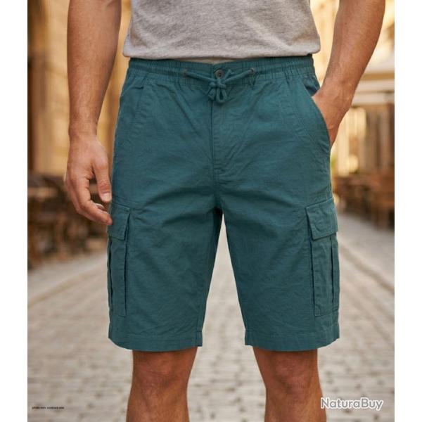Bermuda homme CHALLENGER ILOT2 cargo le short � taille �lastiqu�e au confort imbattable