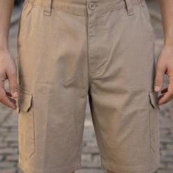 Bermuda homme CHALLENGER INCA1 beige le short cargo en coton twill &agrave; taille &eacute;lastiqu&eacute;e