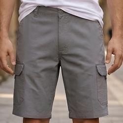 Bermuda homme CHALLENGER INCA2 gris : le short cargo &agrave; taille &eacute;lastiqu&eacute;e au confort optimal 44