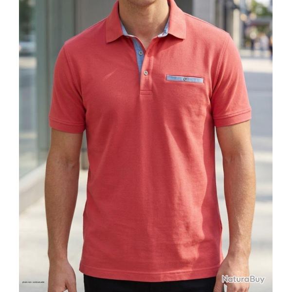 CHALLENGER POL3001C Polo manches courtes en coton rouge pour un style �l�gant et respirant