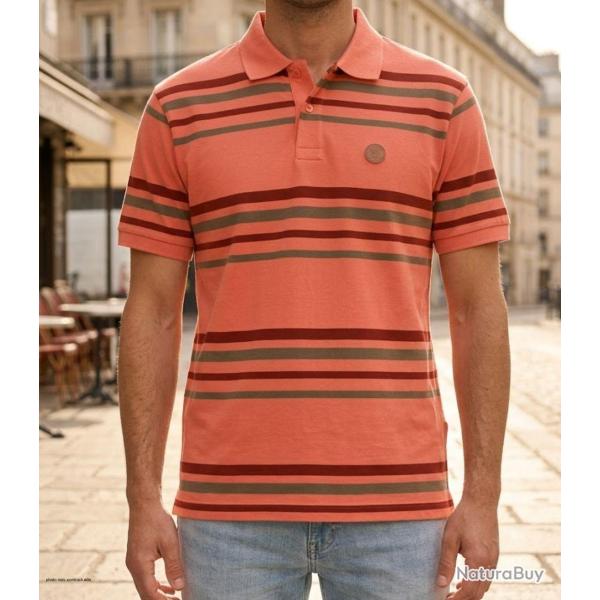 Polo WINCHESTER READY1 � rayures en coton : le look marin chic au confort estival 3XL