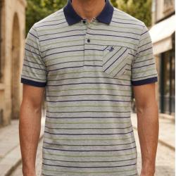Polo WINCHESTER REGENT2 en coton jersey l &eacute;l&eacute;gance sobre au coloris gris vert tendance