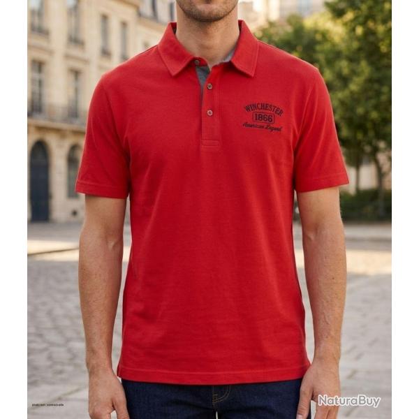 Polo WINCHESTER RETURN1 en coton jersey la douceur absolue au style rouge vibrant