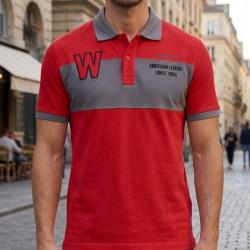 Polo homme WINCHESTER ROADSTER2 en coton rouge donnez du dynamisme &agrave; votre look