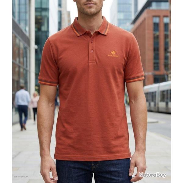 Polo homme WINCHESTER ROGAN2 en coton piqu� orange rouille un style chaud et dynamique
