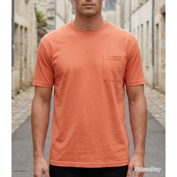 CHALLENGER SHERIF3 -- Tee-shirt 1 poche orange : l'�clat du coton jersey au quotidien M