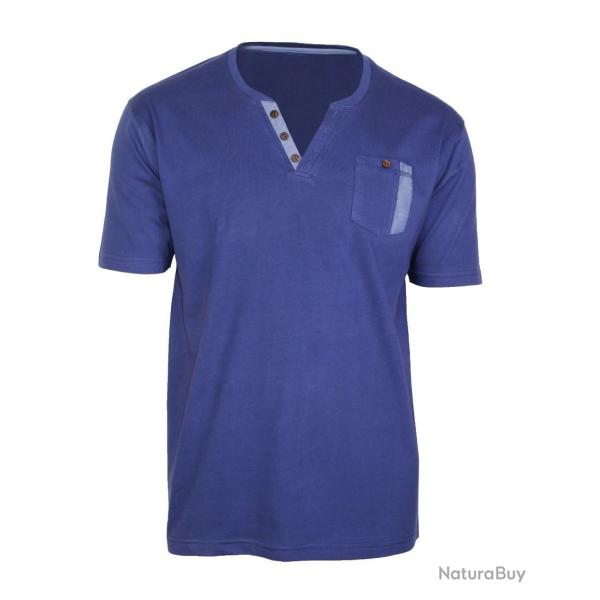 Tee-shirt Col Boutonn� Sierra2 Challenger avec Finitions Chambray M