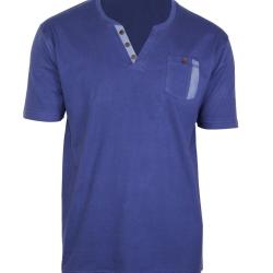 Tee-shirt Col Boutonn&eacute; Sierra2 Challenger avec Finitions Chambray 2XL