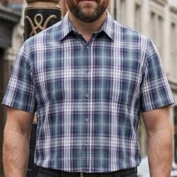 K-DRAN TABACGT3P - Chemise manches courtes violette pour homme en m&eacute;lange coton-polyester 47/48