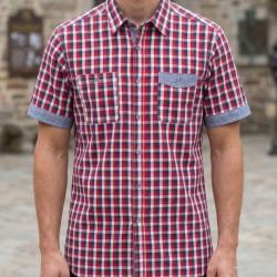 Chemise manches courtes WINCHESTER TABASCO1 l &eacute;l&eacute;gance du pur coton aux finitions chambray exclusive