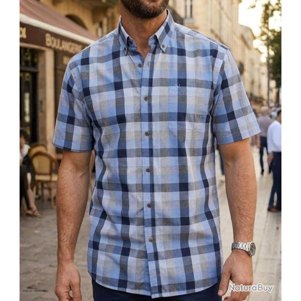 Chemise manches courtes CHALLENGER TADEK1 en coton fils teints : la l�g�ret� au style soign� 3XL
