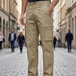 WINCHESTER WESTYB -- Pantalon cargo beige : confort et praticit&eacute; multipoches 46