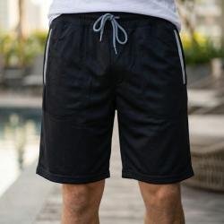 CHALLENGER ISAK1 Bermuda en molleton noir avec poches zipp&eacute;es pour homme XL