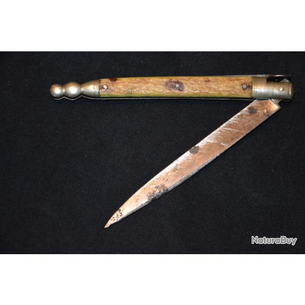 COUTEAU PLIANT DE TYPE NAVAJA DE CHATELLERAULT-XIX� SIECLE-COUTEAU SOLOGNOT